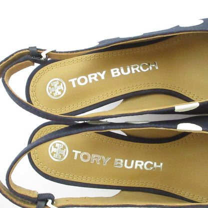 トリーバーチ ドット柄レザー スリングバックパンプス
