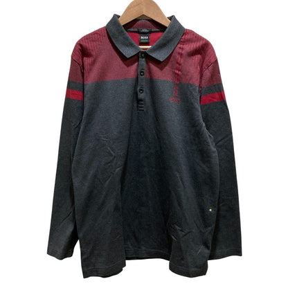ヒューゴボス SLIM FIT LUXURY COTTONロングスリーブニットポロシャツ