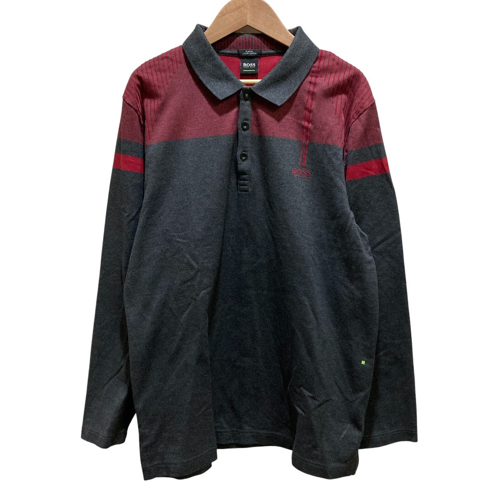 ヒューゴボス SLIM FIT LUXURY COTTONロングスリーブニットポロシャツ
