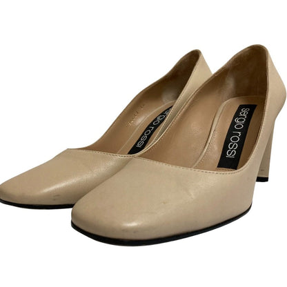 セルジオロッシ レザー スクエアトゥパンプス