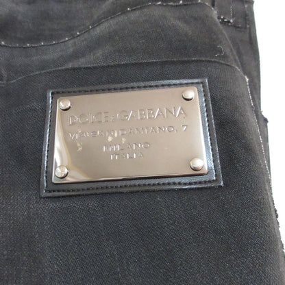 ドルチェ＆ガッバーナ 12GOLDロゴプレートデニムパンツ