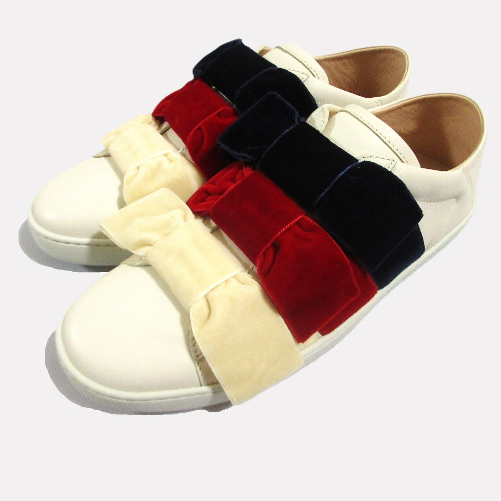 グッチ リボンBEEレザースリッポンスニーカー