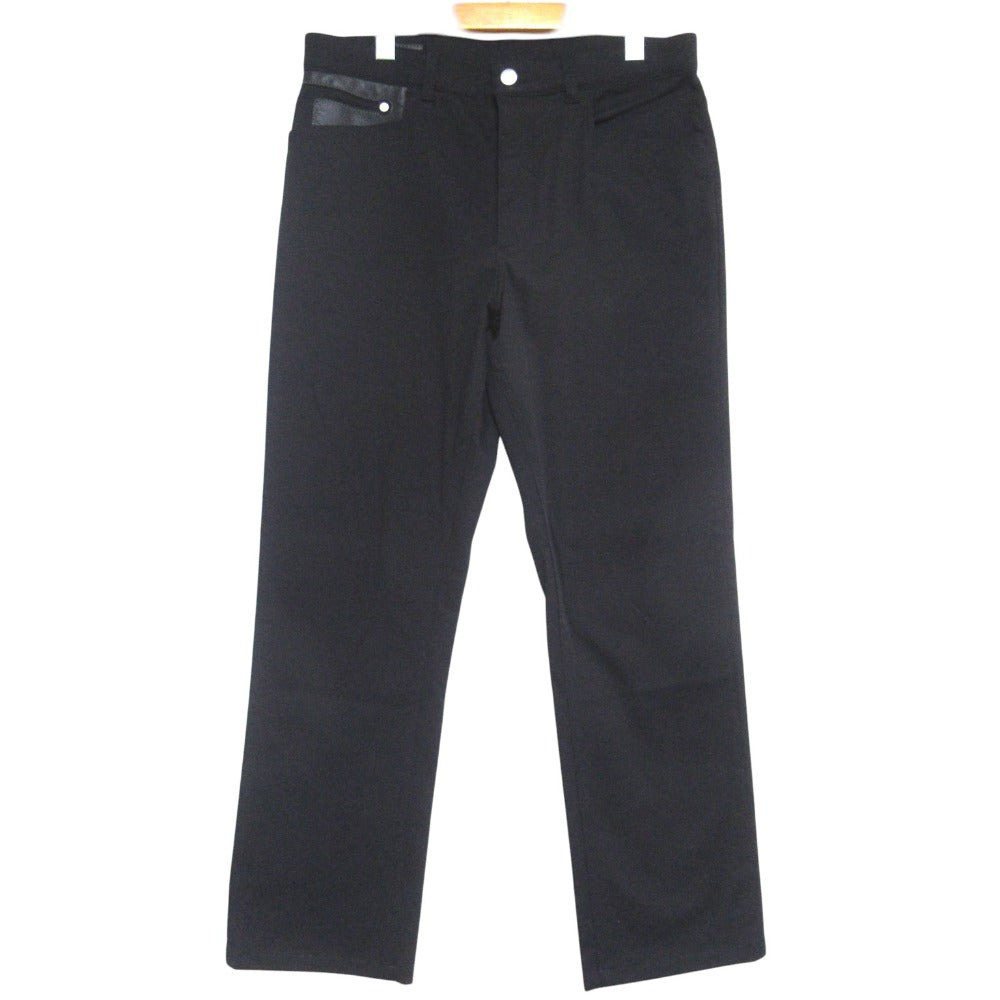 エルメス レザートリムストレートパンツ
