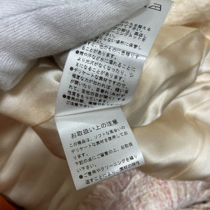 ランバンコレクション ラメツイードノーカラーロングジャケット