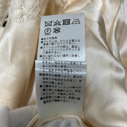 ランバンコレクション ラメツイードノーカラーロングジャケット