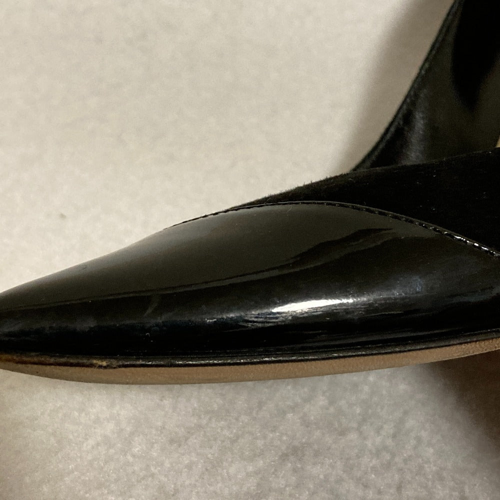 クリスチャンディオール パテントレザー スエード パンプス