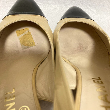 シャネル レザー スリングバックパンプス