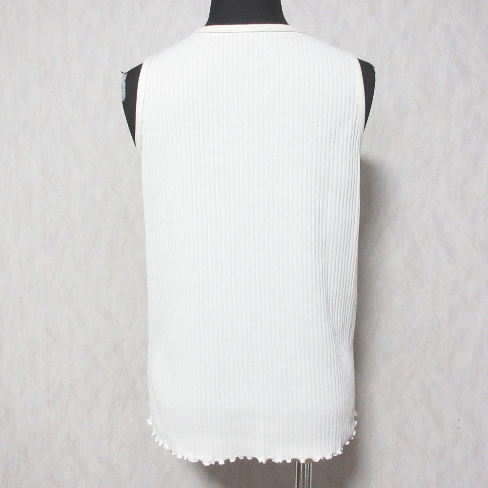 アーペーセー ロゴ刺繍 コットンリブニットカーディガンキャミソールセット