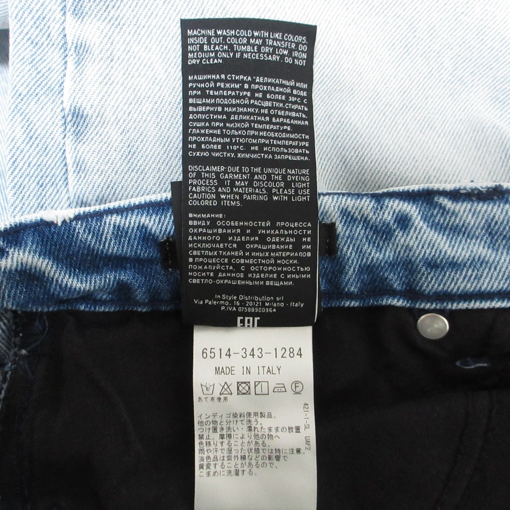 スリーバイワン ABBI JEAN ASYMMETRICAL WAIST CLEAN デニムパンツ