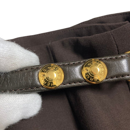 エルメス レザー ロングラップスカート