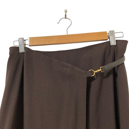 エルメス レザー ロングラップスカート