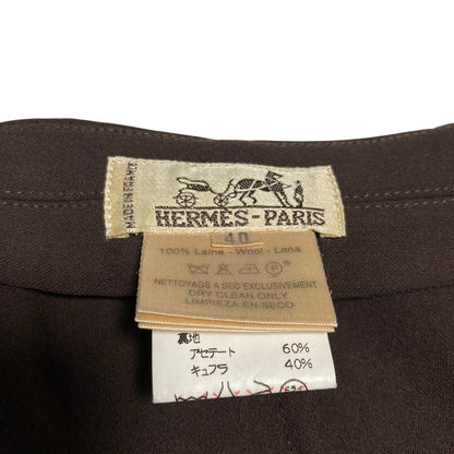 エルメス レザー ロングラップスカート