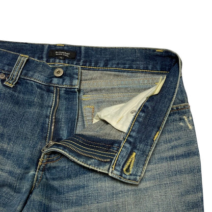 バーバリーブラックレーベル ダメージ加工フレアデニムパンツ
