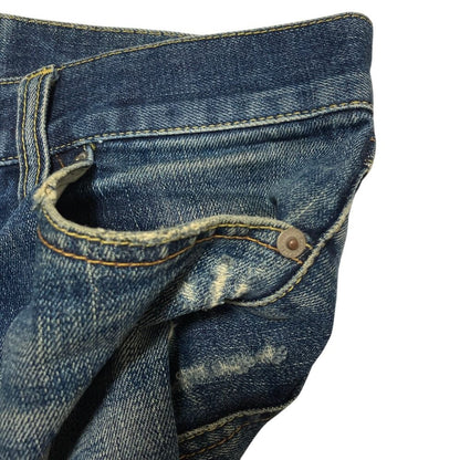 バーバリーブラックレーベル ダメージ加工フレアデニムパンツ