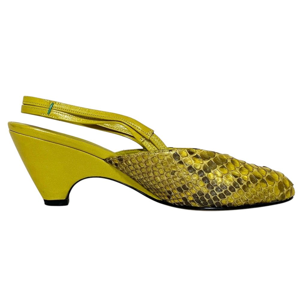 ボッテガヴェネタ パイソン スリングバックパンプス