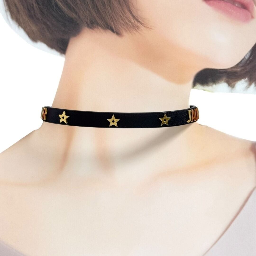 クリスチャンディオール レザーメタル2wayネックレス