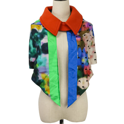 メゾンマルジェラ flowers print シルク 襟付フードスカーフ