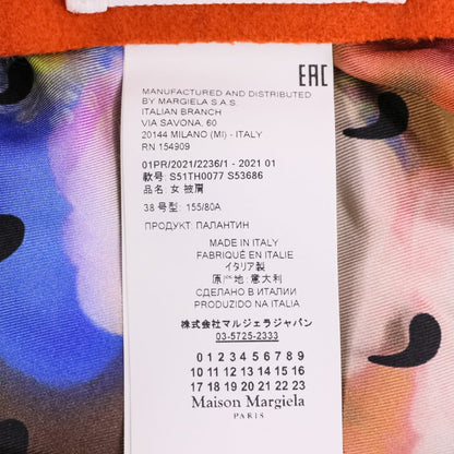 メゾンマルジェラ flowers print シルク 襟付フードスカーフ