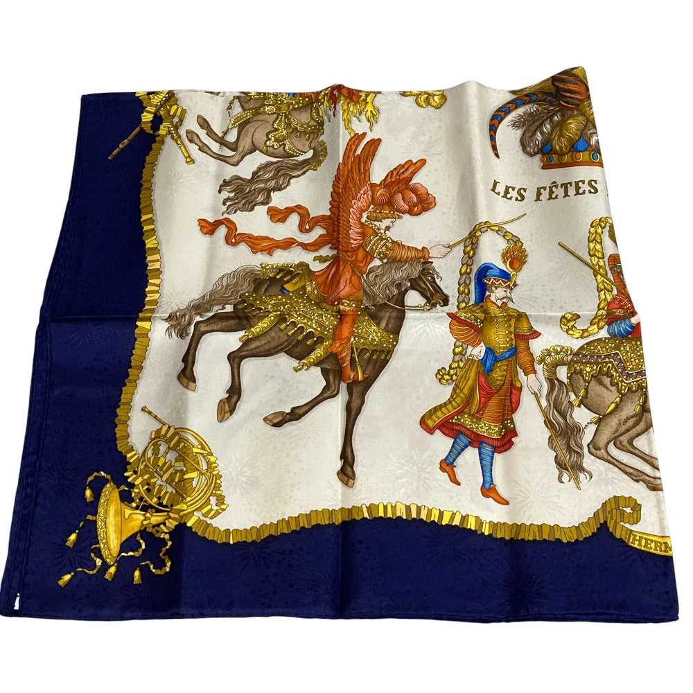 エルメス LES FETES DU ROI SOLEIL90 シルクスカーフ