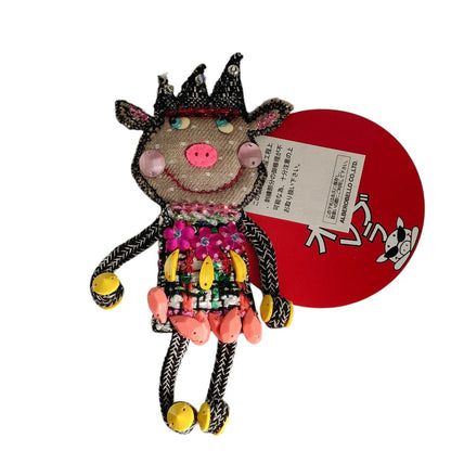 オレボレブラ ぶたさん刺繍ブローチ