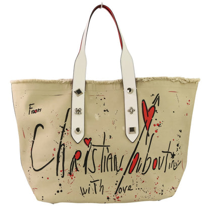 クリスチャンルブタン フランジバス キャンバスレザー トートバッグ