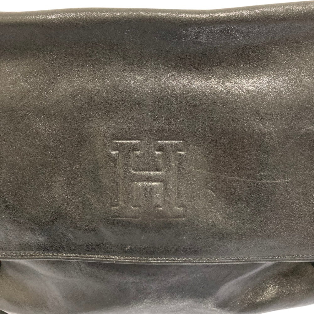ヒロフ Hロゴ レザーショルダーバッグ