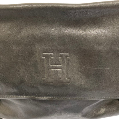 ヒロフ Hロゴ レザーショルダーバッグ