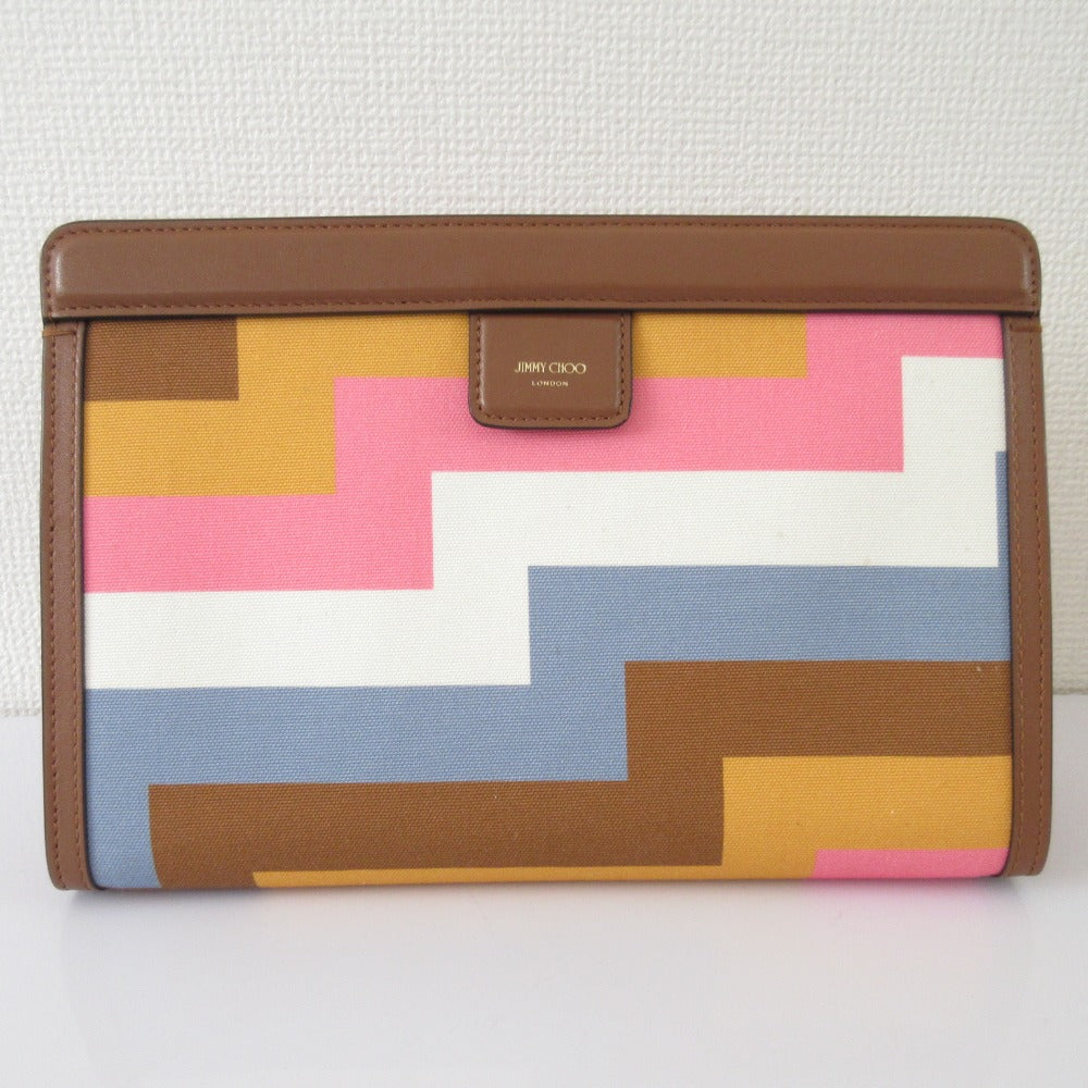 ジミーチュウ Avenue Pouch キャンバス クラッチバッグ