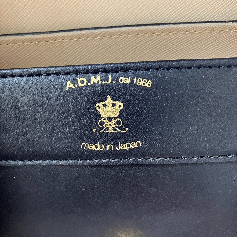 エーディーエムジェイ ターンロック レザーハンドバッグ