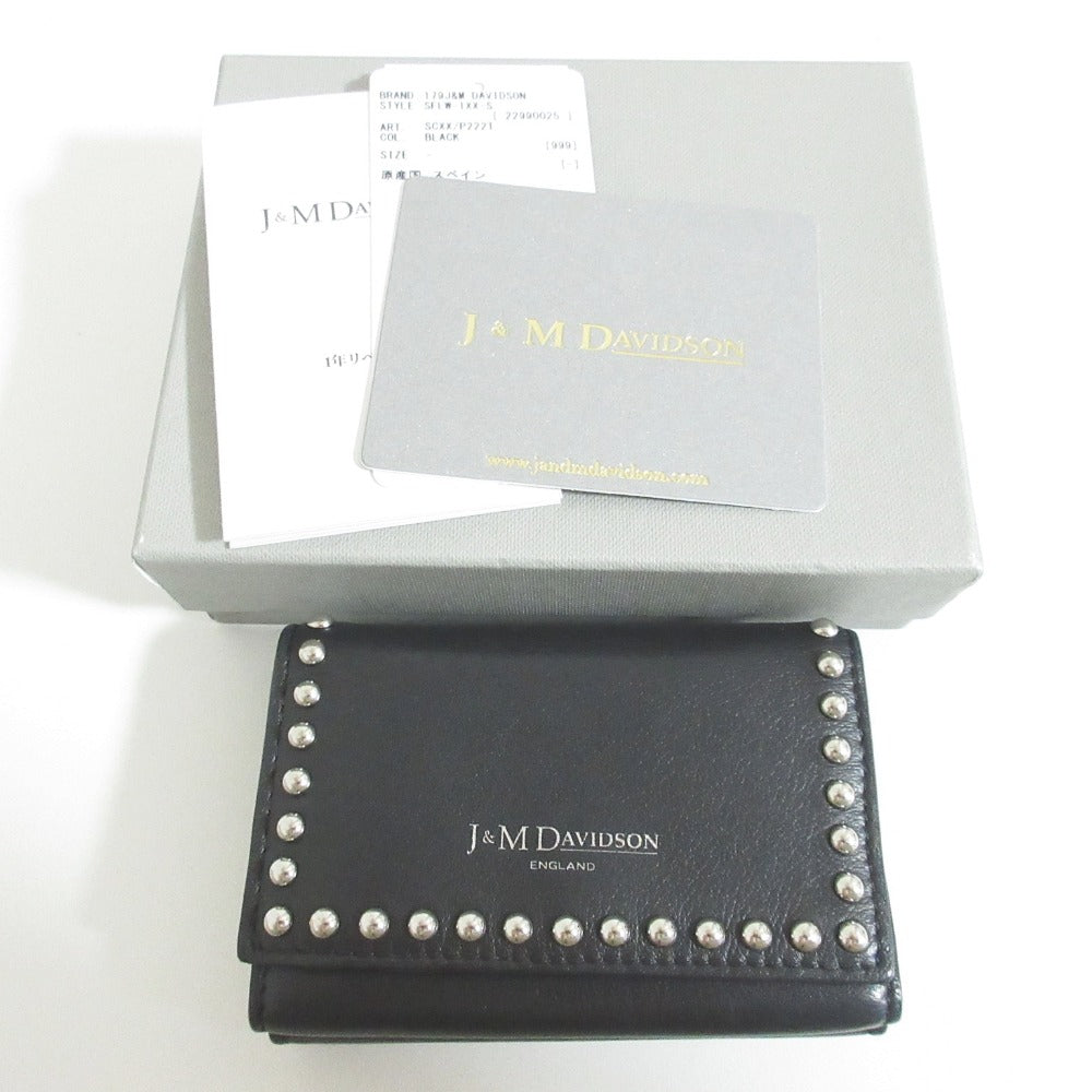 ジェイアンドエムデヴィッドソン FOLD WALLET WITH STUDS レザー三つ折り財布