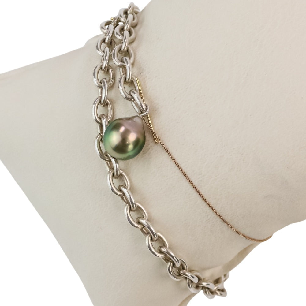 カフカ AROQUE PEARL Au750×シルバー 2wayネックレスブレスレット