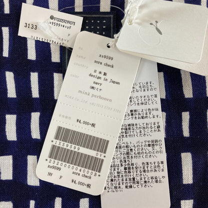 ミナペルホネン sora check リネンミニバッグ