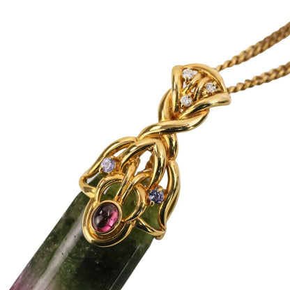 バイカラートルマリン カラーストーン Au750 ネックレス