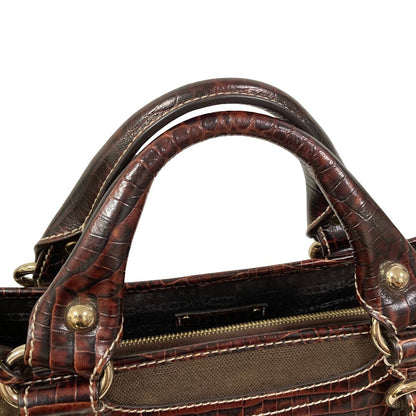 セリーヌ ブギー キャンバス レザー ハンドバッグ