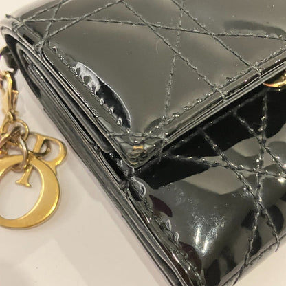 クリスチャンディオール レディディオール パテントレザー 三つ折り財布