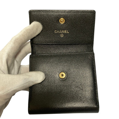 シャネル ココマーク レザー三つ折り財布
