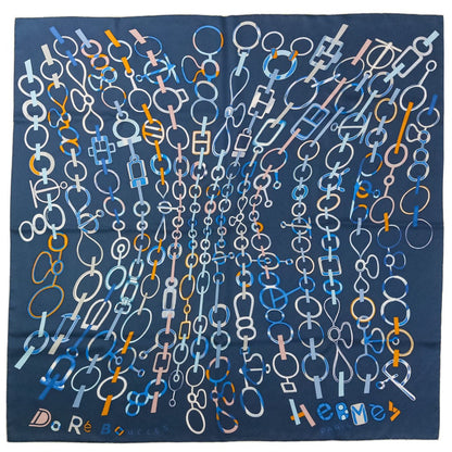 エルメス カレ90 DO RE BOUCLES シルクスカーフ