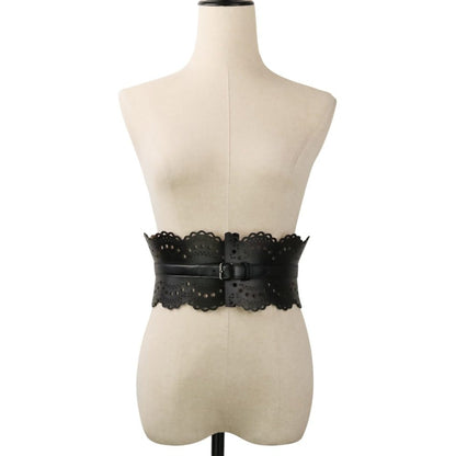 アライア VIENNE カットワークレザーコルセットベルト