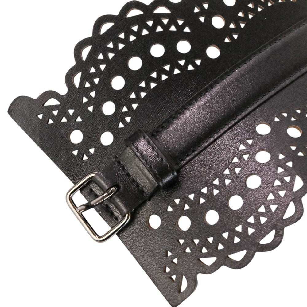 アライア VIENNE カットワークレザーコルセットベルト