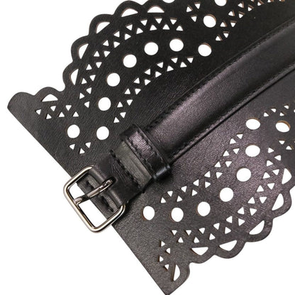 アライア VIENNE カットワークレザーコルセットベルト