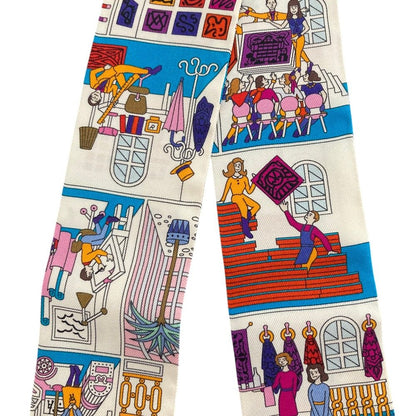 エルメス La Maison Des Carres シルクツイリースカーフ