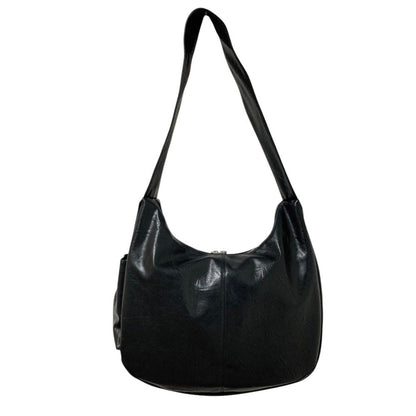 ハレ BIG-ZIP-BAG フェイクレザーショルダーバッグ
