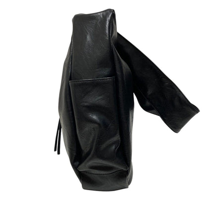 ハレ BIG-ZIP-BAG フェイクレザーショルダーバッグ