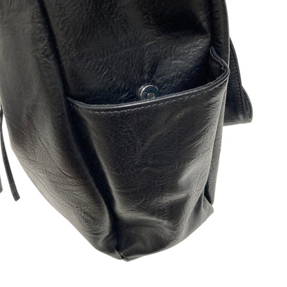 ハレ BIG-ZIP-BAG フェイクレザーショルダーバッグ