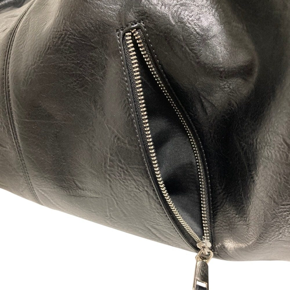 ハレ BIG-ZIP-BAG フェイクレザーショルダーバッグ