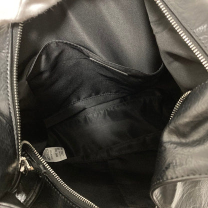 ハレ BIG-ZIP-BAG フェイクレザーショルダーバッグ