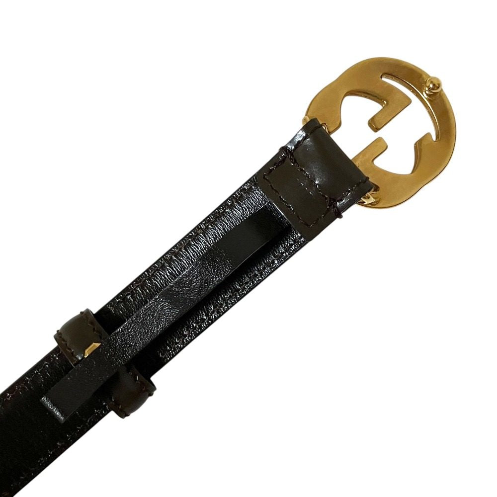 グッチ インターロッキングG レザーベルト