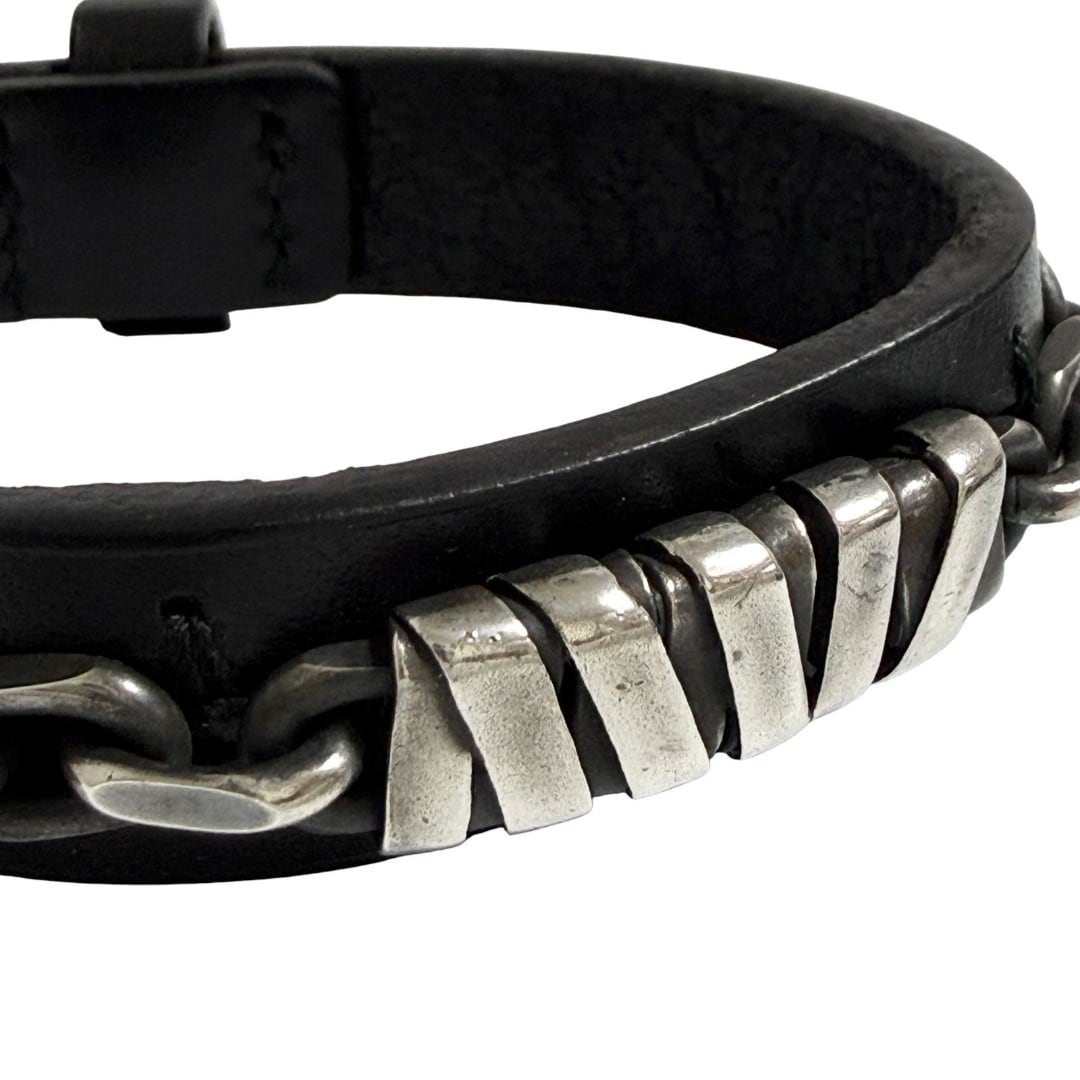 ボッテガヴェネタ シルバー レザーブレスレット