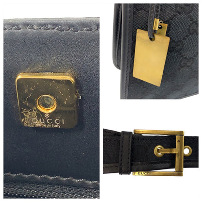 グッチ GGキャンバス レザー ショルダーバッグ