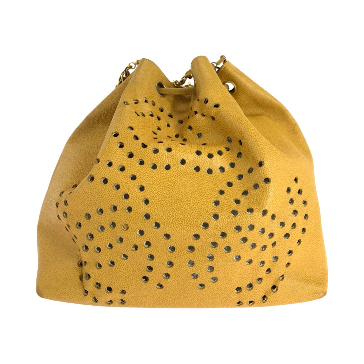 シャネル キャビアスキン 巾着ショルダーバッグ